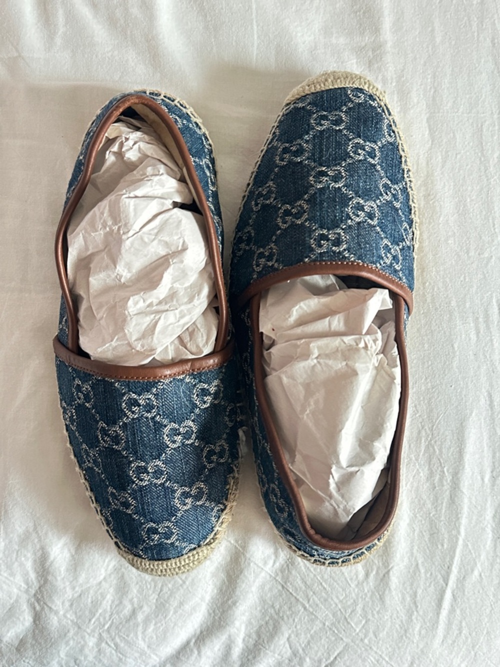 Gucci Blue/Brown GG Denim And Leather